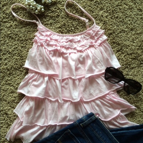 Express Pink Ruffle Tank - Picture 3 of 5